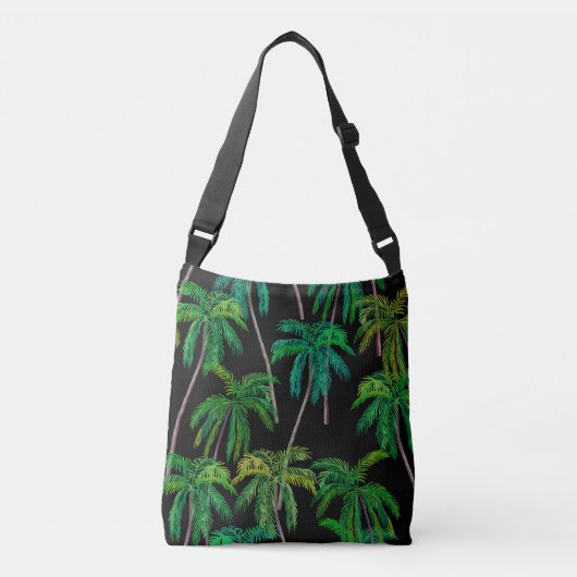Palmbomen: acryl zomerpatroon. crossbody tas (Voorkant)