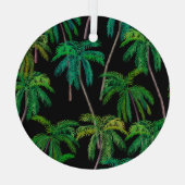 Palmbomen: acryl zomerpatroon. glas ornament (Achterkant)