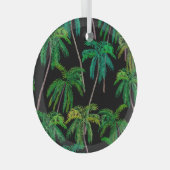 Palmbomen: acryl zomerpatroon. glas ornament (Voorkant Rechts)