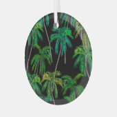 Palmbomen: acryl zomerpatroon. glas ornament (Voorkant links)