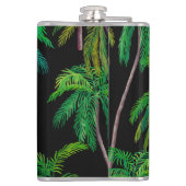 Palmbomen: acryl zomerpatroon. heupfles (Achterkant)