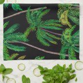 Palmbomen: acryl zomerpatroon. theedoek (Gevouwen)