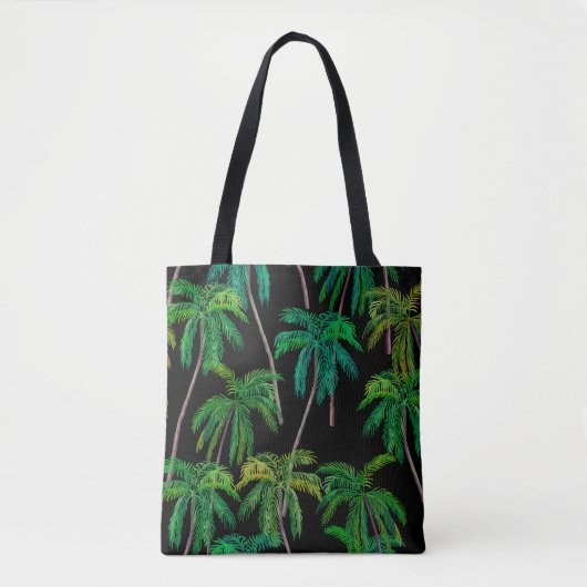 Palmbomen: acryl zomerpatroon. tote bag (Voorkant)