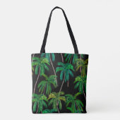 Palmbomen: acryl zomerpatroon. tote bag (Achterkant)