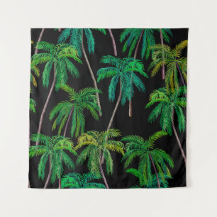 Palmbomen: acryl zomerpatroon. wandkleed