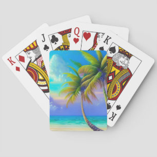 Palmbomen als de Nacht Valt Tropisch  Pokerkaarten