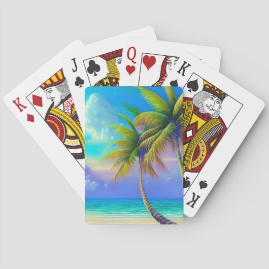 Palmbomen als de Nacht Valt Tropisch  Pokerkaarten (Achterkant)