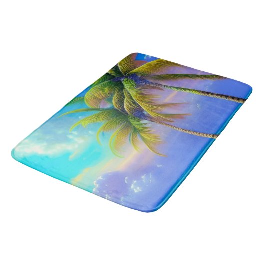 Palmbomen als nachtelijke Herfsten Tropisch Badmat (Gekanteld)