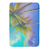 Palmbomen als nachtelijke Herfsten Tropisch Badmat (Voorkant Verticaal)