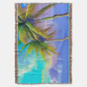 Palmbomen als nachtelijke Herfsten Tropisch Deken (Voorkant Verticaal)