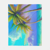 Palmbomen als nachtelijke Herfsten Tropisch Fleece Deken (Voorkant)