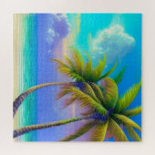 Palmbomen als nachtelijke Herfsten Tropisch Legpuzzel (Horizontaal)