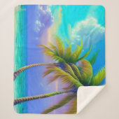 Palmbomen als nachtelijke Herfsten Tropisch Sherpa Deken (Voorkant)