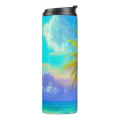 Palmbomen als nachtelijke Herfsten Tropisch Thermosbeker (Gedraaid links)