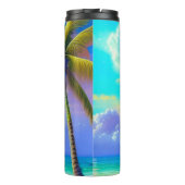 Palmbomen als nachtelijke Herfsten Tropisch Thermosbeker (Achterkant)