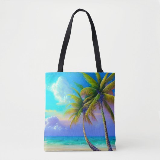 Palmbomen als nachtelijke Herfsten Tropisch Tote Bag (Voorkant)