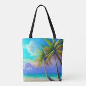 Palmbomen als nachtelijke Herfsten Tropisch Tote Bag (Achterkant)