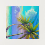 Palmbomen als nachtelijke Herfsten Tropisch Wandkleed (Voorkant (horizontaal))