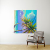 Palmbomen als nachtelijke Herfsten Tropisch Wandkleed (In Situ (horizontaal))