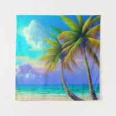 Palmbomen als nachtelijke Herfsten Tropisch Wandkleed (Voorkant)