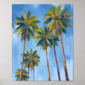 Palmbomen Aquarel Kunst Tropisch Poster (Voorkant)