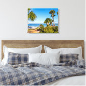 Palmbomen Bayside Morning Canvas Print (Insitu (Slaapkamer))