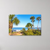 Palmbomen Bayside Morning Canvas Print (Voorkant)