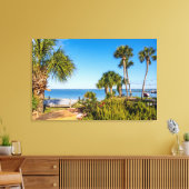 Palmbomen Bayside Morning Canvas Print (Insitu (Woonkamer))
