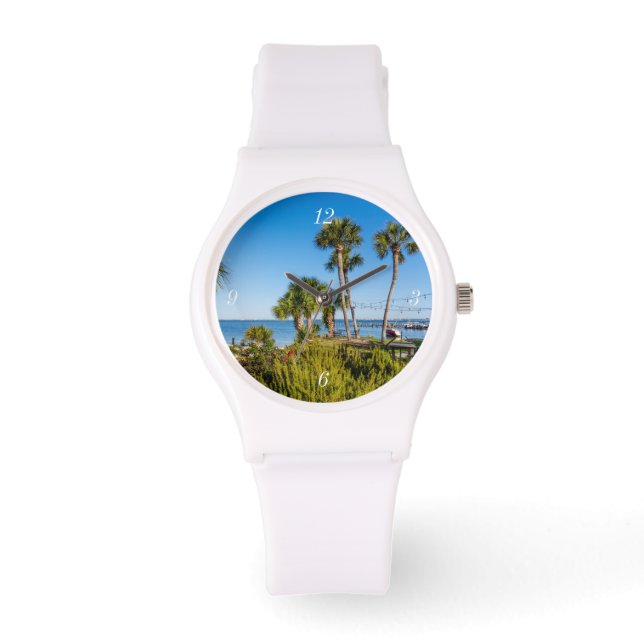Palmbomen Bayside Morning Sportief Horloge (Voorkant)