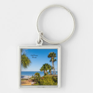 Palmbomen Bayside Morning Square Sleutelhanger