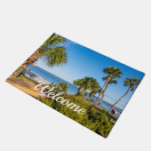 Palmbomen Bayside Morning Welkom Deurmat (Schuin)