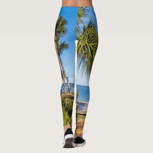 Palmbomen Bayside Ochtend Leggings (Achterkant)