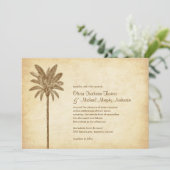  palmbomen Beach Wedding Invitations Kaart (Staand voorkant)