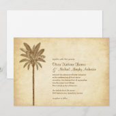  palmbomen Beach Wedding Invitations Kaart (Voorkant / Achterkant)
