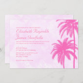 palmbomen Beach Wedding Invitations Kaart (Voorkant / Achterkant)