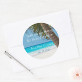 Palmbomen Bedanken Op Strand Trouwstickers Ronde Sticker (Envelop)