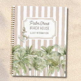 Palmbomen Beige Beach House Guestbook Notitieboek