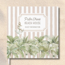 Palmbomen Beige Strepen Strandhuis