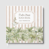 Palmbomen Beige Stripes Beach House Gastenboek (Voorkant)