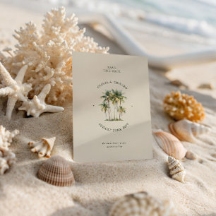 Palmbomen Bestemming Elegante Kust Bruiloft Save The Date