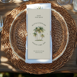 Palmbomen Bestemming Elegante Kust Bruiloft Save The Date
