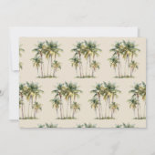 Palmbomen Bestemming Elegante Kust Bruiloft Save The Date (Achterkant)