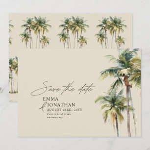 Palmbomen Bestemming Elegante Kust Bruiloft Save The Date