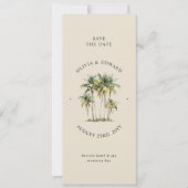 Palmbomen Bestemming Elegante Kust Bruiloft Save The Date (Voorkant)