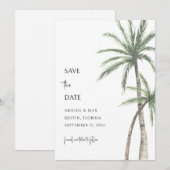 Palmbomen Bestemming Save the Date (Voorkant / Achterkant)
