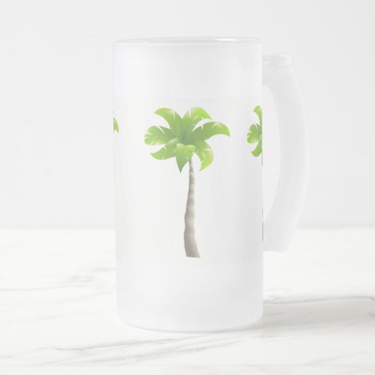 Palmbomen, bevroren, 16 oz, Mok van glas (Voorkant rechts)