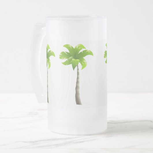 Palmbomen, bevroren, 16 oz, Mok van glas (Voorkant links)