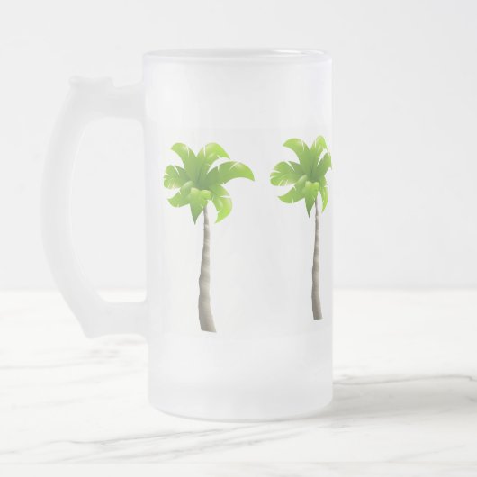 Palmbomen, bevroren, 16 oz, Mok van glas (Links)