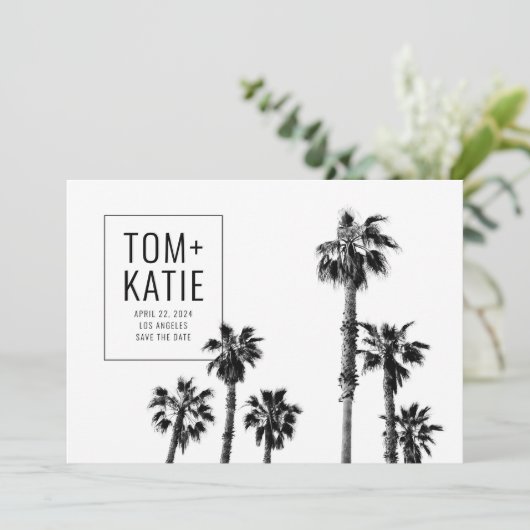 Palmbomen Bewaar de datum voor de bruiloft in Cali Kaart (Staand voorkant)