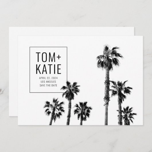 Palmbomen Bewaar de datum voor de bruiloft in Cali Kaart (Voorkant / Achterkant)